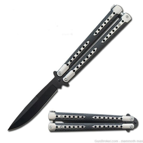  BUTTERFLY KNIFE, STAINLESS STEEL BLADE AND HANDLE-img-0