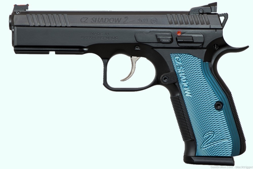 CZ 91257 Shadow 2 SA/DA 9mm 4.89" 17+1 Black Steel Blue Rail Aluminum Grip -img-1
