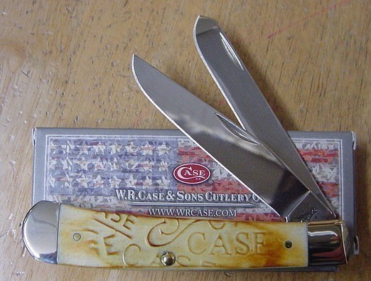 Case Trapper Burnt Oatmeal  Knife CA31755 --img-0