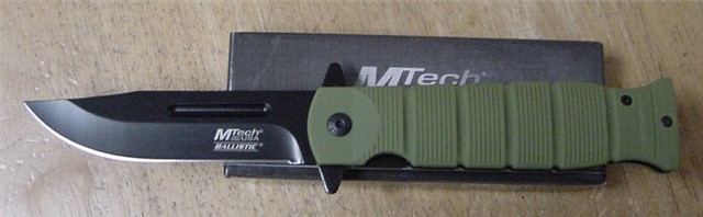 M Tech Ballistic Linerlock Knife Green MTA905GN-img-0