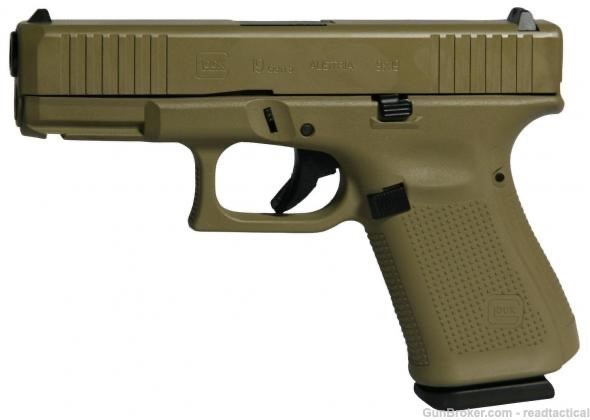 "FDE" Glock G19 Gen5 W/Front Serrations USA Handgun 9mm Luger 15rd Magazine-img-0