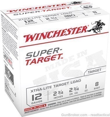 Winchester TRGTL128 Super Target 12 ga 2.75" 1 oz 8 Shot 25 rds-img-0