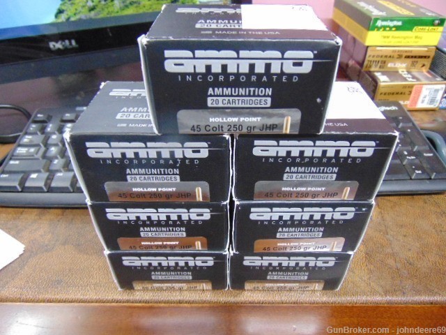 AMMO INC 45 COLT IN 250 GRAIN JHP * 140 TOTAL ROUNDS *-img-0