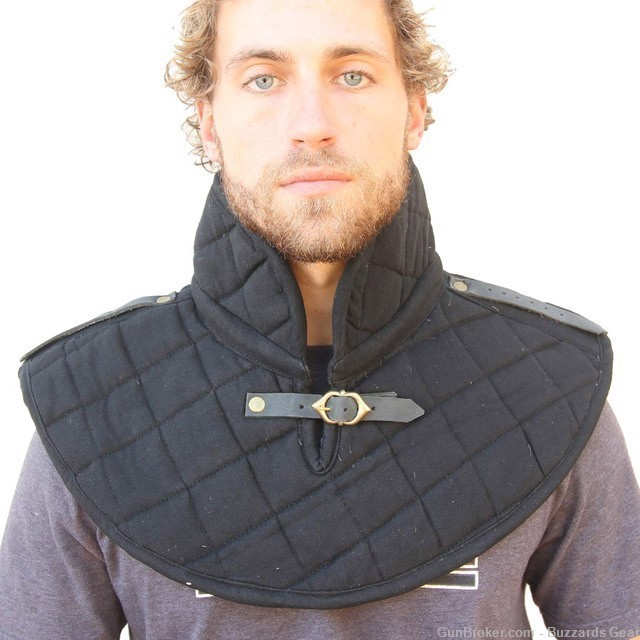 Cotton Armor Padded Gambeson Collar With Leather armor supports-img-0