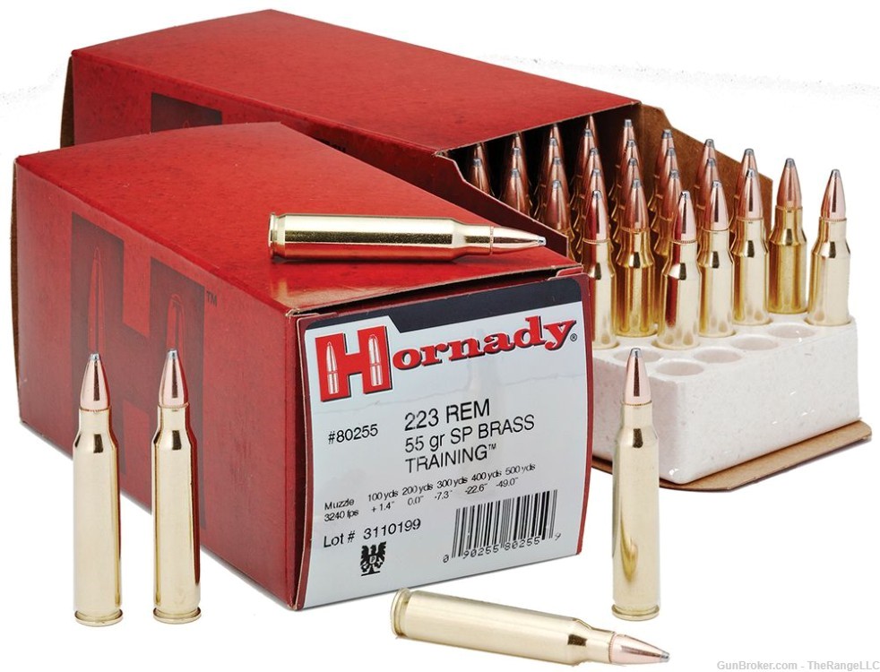 Hornady .223Rem 55gr Jacketed Spire Point 500rds Case Free Shipping!-img-1