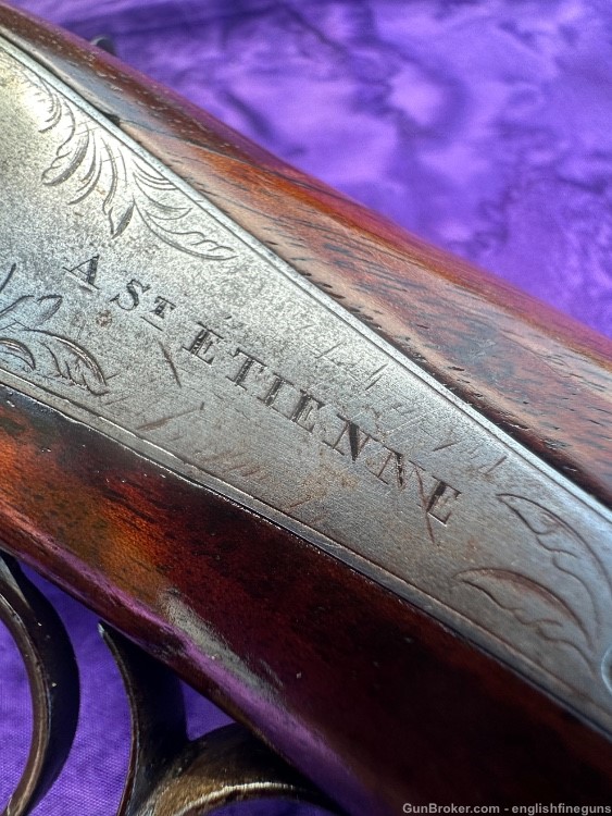 Antique French St. Etienne Double Barrel Percussion Shotgun -img-17