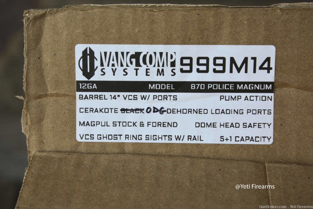 Vang Comp Remington 870 Police Magnum 12 SBS 14" NFA 999M14 Olive Drab OD-img-10