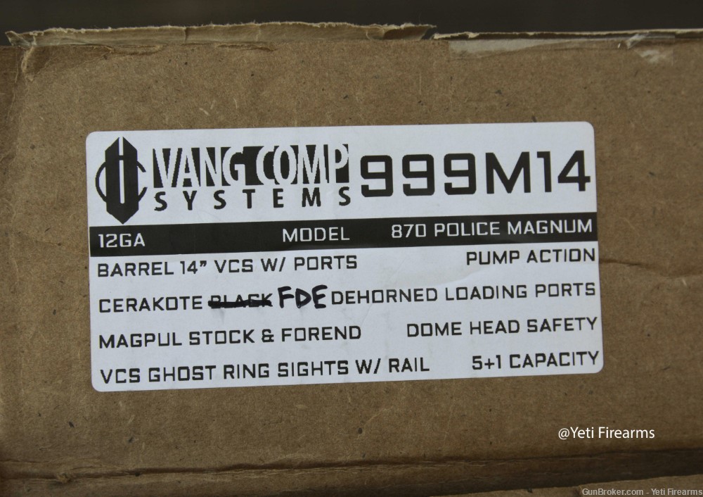 Vang Comp Remington 870 Police Magnum 12 Gauge SBS 14" NFA 999M14 FDE-img-9