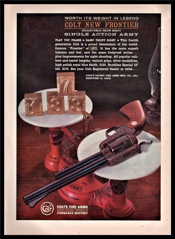1962 COLT New Frontier Army Revolver PRINT AD-img-0