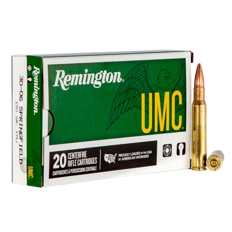 REMINGTON UMC .30-06 Springfield 150Gr FMJ 20/Box Handgun Ammo (23699)-img-1