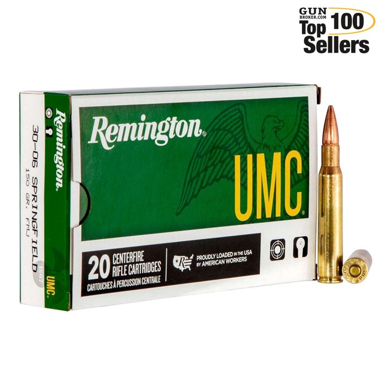 REMINGTON UMC .30-06 Springfield 150Gr FMJ 20/Box Handgun Ammo (23699)-img-0
