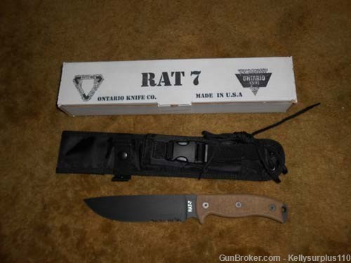  Ontario RAT 7 -  ON-8605 Partially Serrated Knife -img-0