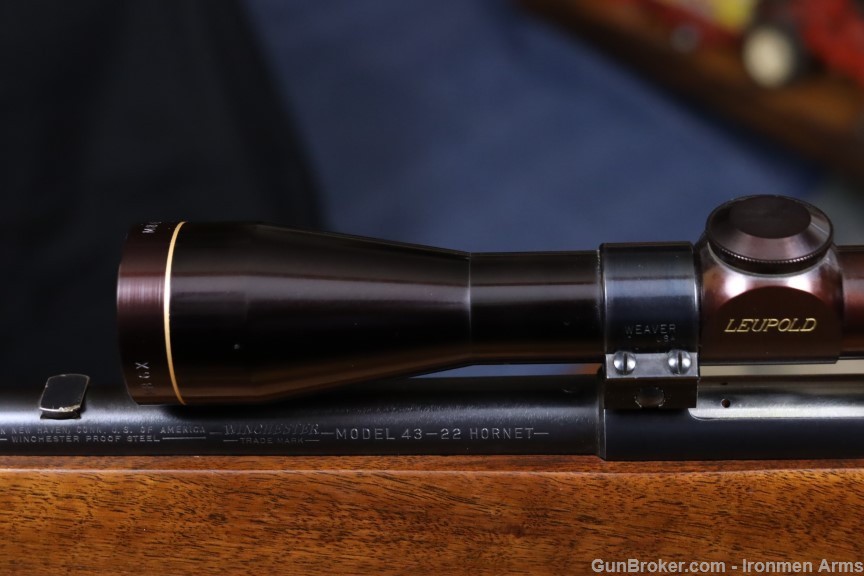 Excellent Winchester Model 43 22 Hornet Made 1951 Leupold Scope C&R -img-25