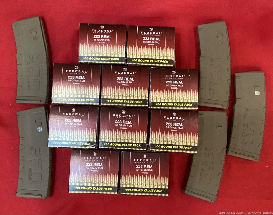 Federal .223 1000RDS 55GR W/ 5 Amend2 Mags FREE SHIPPING-img-0