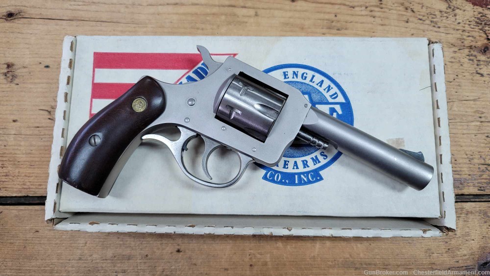 NEF New England Firearms Model R22 22WMRF 22Mag Revolver Stainless w/Box-img-0
