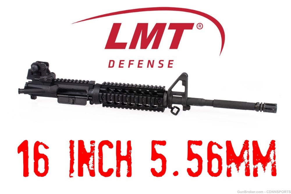 LMT 16" 1/7 5.56mm LIKE NEW Flat-Top Upper w/LMT Tactical Rear Sight-img-0