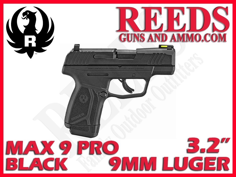 Ruger Max-9 Pro Black No Thumb Safety 9mm 3.2in 2 Mags 3503-img-0