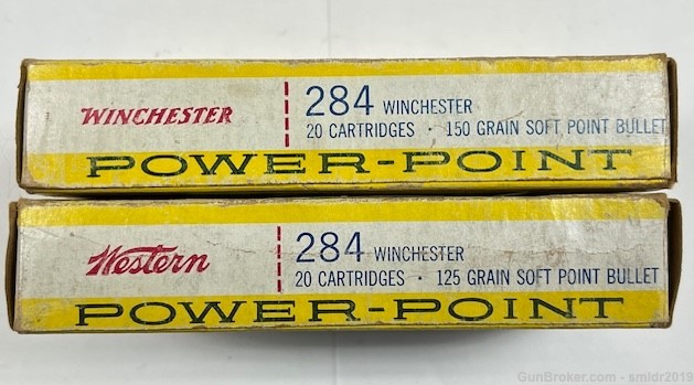 40 Rds Winchester 284 WIN 150gr. & 125gr. Power-Point Nice!-img-1