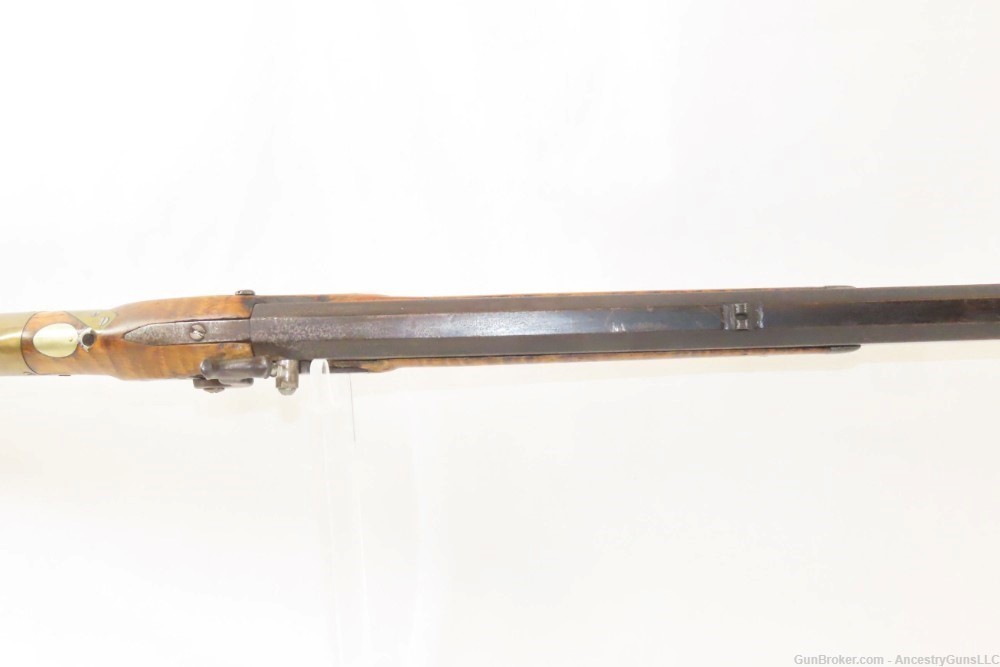 Antique A.G. BISHOP Signed Half-Stock .40 Caliber Percussion LONG RIFLE    -img-12
