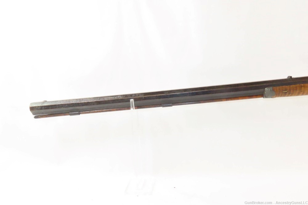 Antique A.G. BISHOP Signed Half-Stock .40 Caliber Percussion LONG RIFLE    -img-17