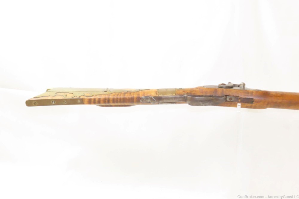 Antique A.G. BISHOP Signed Half-Stock .40 Caliber Percussion LONG RIFLE    -img-7