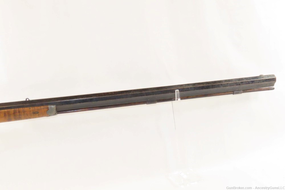 Antique A.G. BISHOP Signed Half-Stock .40 Caliber Percussion LONG RIFLE    -img-4