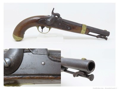 Antique HENRY ASTON U.S. Contract M1842 DRAGOON .54 Cal. Smoothbore Pistol 