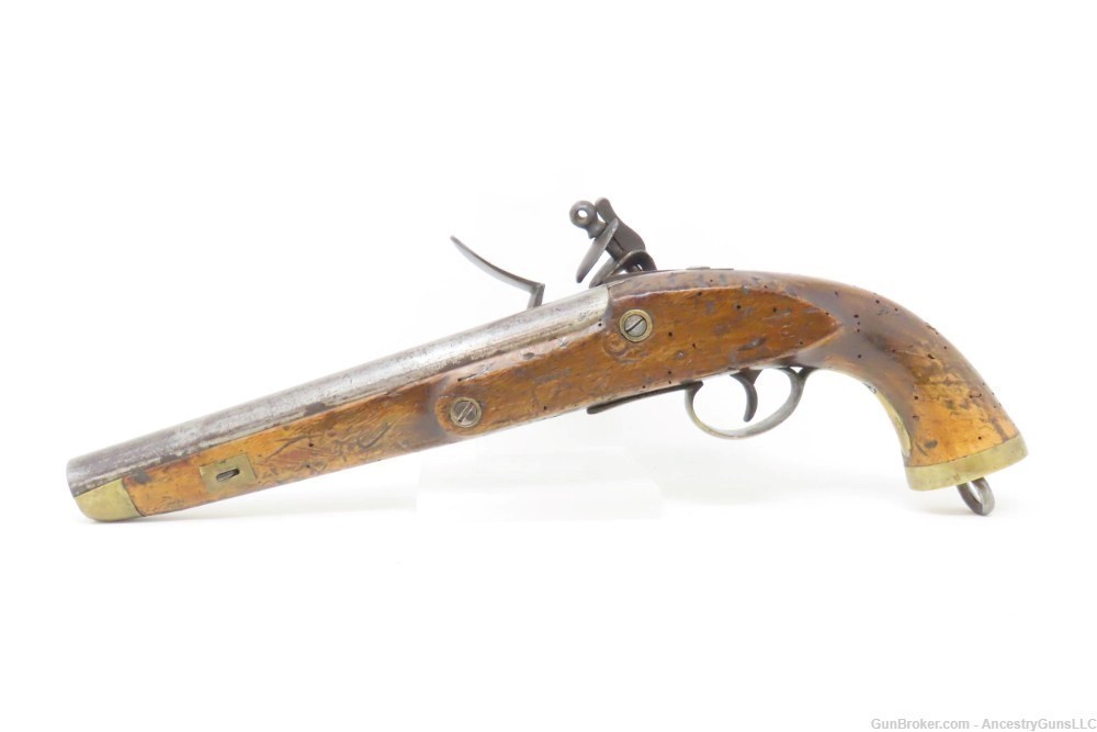 Early-1800 Antique LIEGE Martial Size FLINTLOCK Pistol .65 Caliber European-img-13