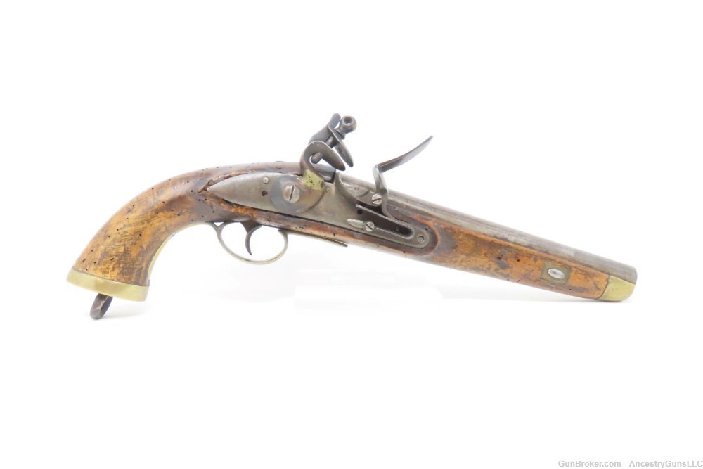 Early-1800 Antique LIEGE Martial Size FLINTLOCK Pistol .65 Caliber European-img-1