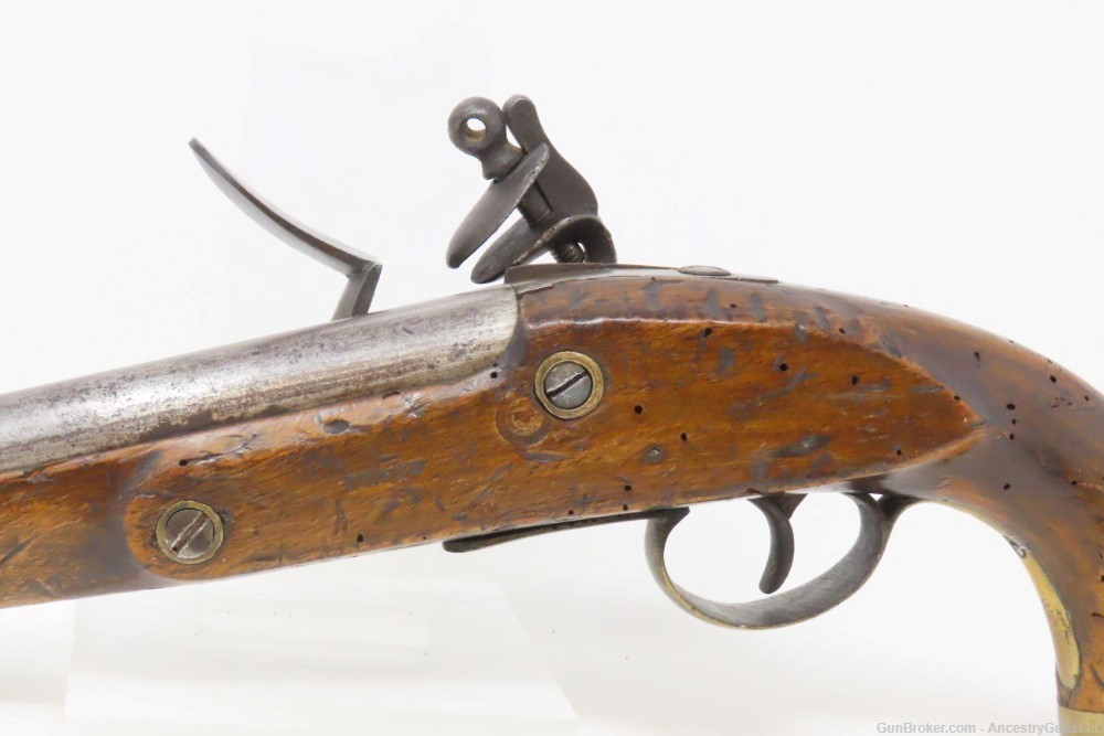 Early-1800 Antique LIEGE Martial Size FLINTLOCK Pistol .65 Caliber European-img-15