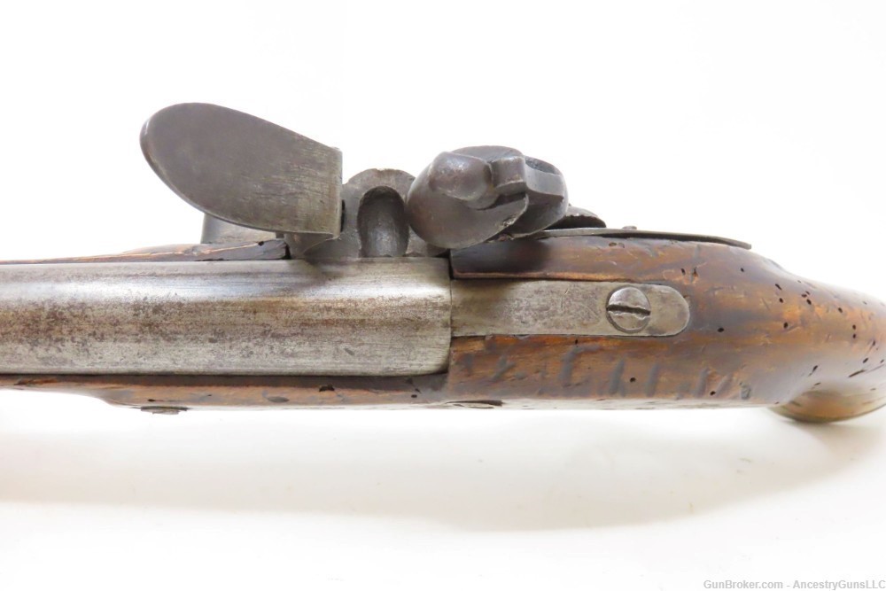 Early-1800 Antique LIEGE Martial Size FLINTLOCK Pistol .65 Caliber European-img-8