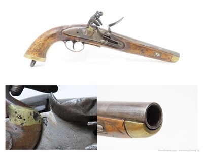 Early-1800 Antique LIEGE Martial Size FLINTLOCK Pistol .65 Caliber European