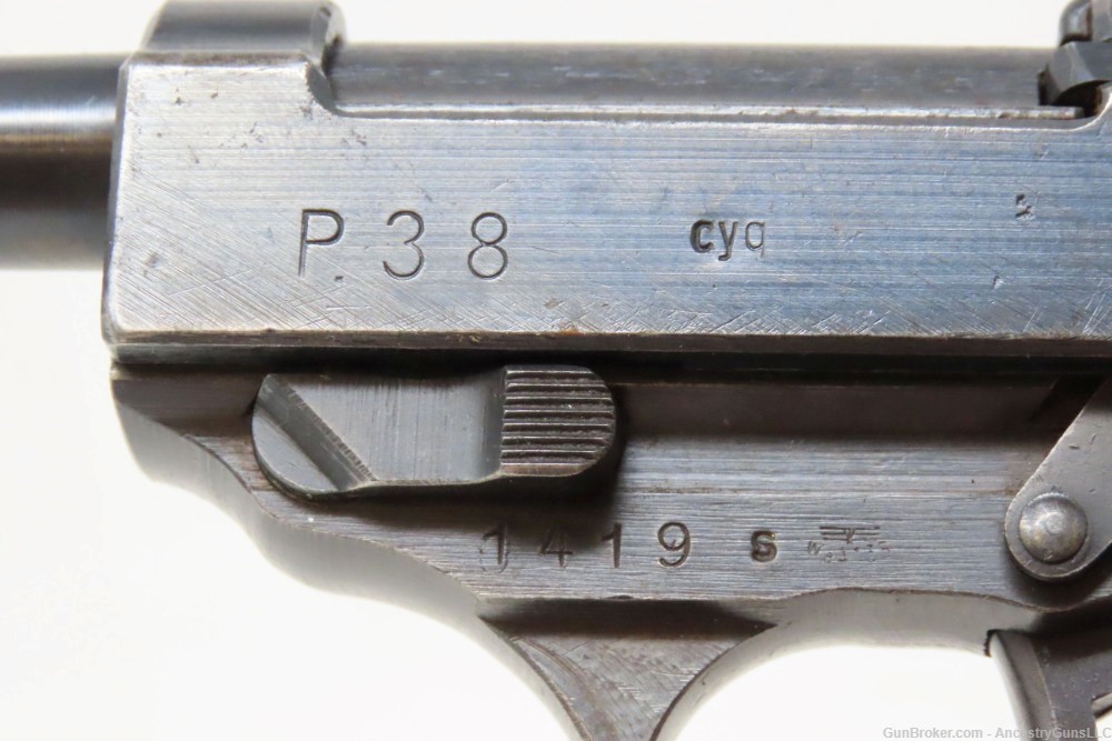 WORLD WAR II German SPREEWERKE “cyq” Code P.38 Semi-Auto Pistol C&R-img-10