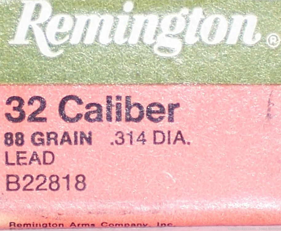 Remington Arms Co. 32 Caliber 0.314” 88 Gr LRN Bullet 100 Pc Boxes B22818-img-0