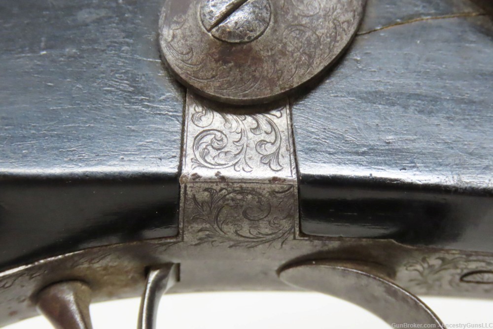 GOLD INLAID French Antique ALBERT BERNARD Marked .52 Caliber DUELING Pistol-img-5