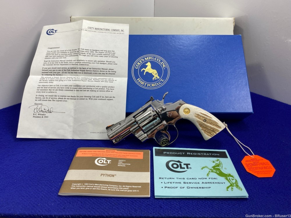 1995 Colt Python 2 1/2"  *FACTORY BRIGHT STAINLESS* Absolutely Phenomenal-img-0