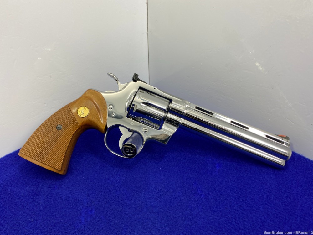 1985 Colt Python .357 Mag 6" *ULTRA RARE FACTORY BRIGHT STAINLESS MODEL*-img-23