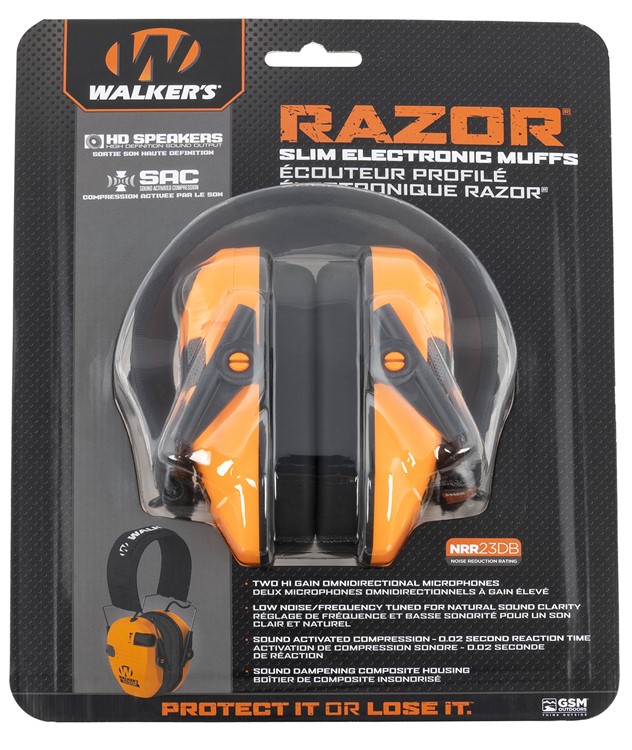 Walkers  Razor Slim Electronic Muff Polymer 23 dB Over the Head -img-0