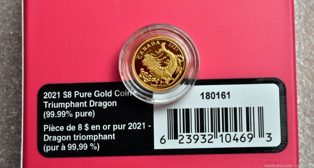 2021 - Canada $8.- Triumphant Dragon - 14.1 mm - 1.58 grams .9999 gold-img-5