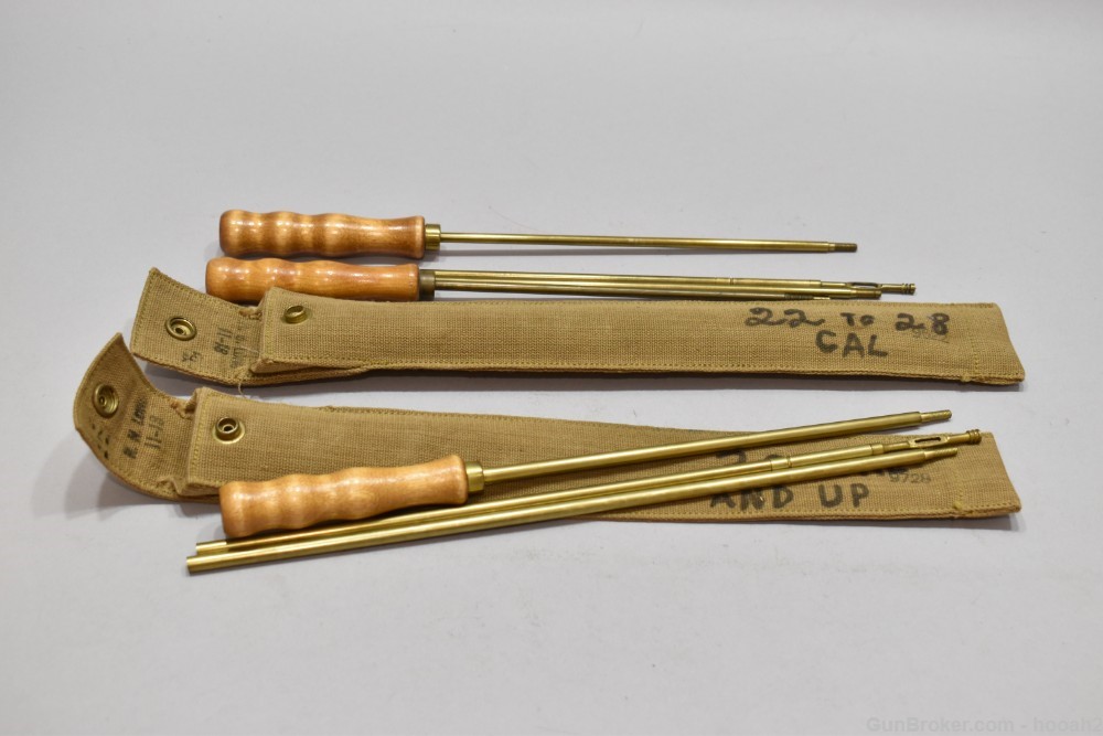 2 RH Long Marked WWI Cleaning M1916 Cleaning Kits Sleeves W Brass Rods READ-img-5