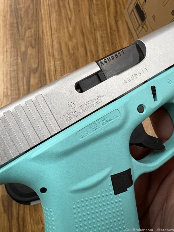 Glock G43 9mm Teal and Stainless-img-2