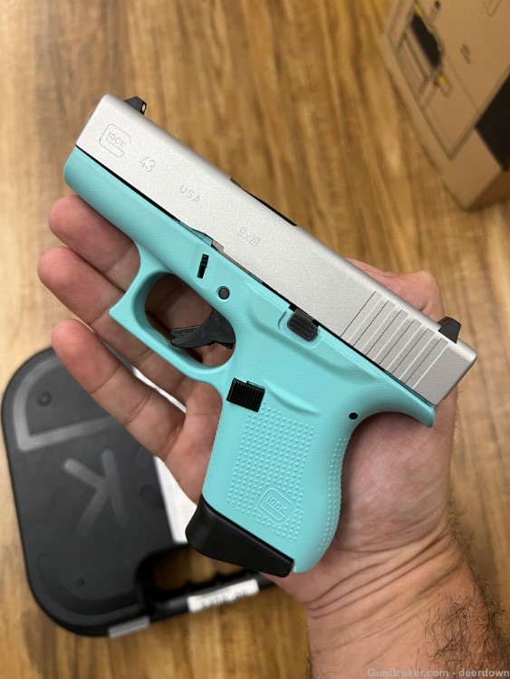 Glock G43 9mm Teal and Stainless-img-3
