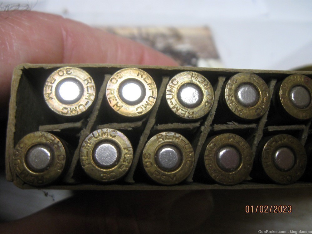 RARE 30 Remington Express DOUBLE TRAIN Box Rem-UMC Kleanbore Excell Ammo-img-4