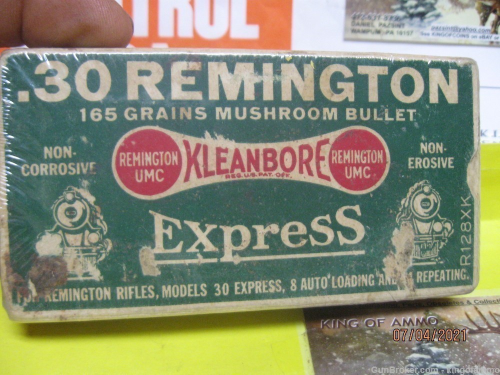 RARE 30 Remington Express DOUBLE TRAIN Box Rem-UMC Kleanbore Excell Ammo-img-0