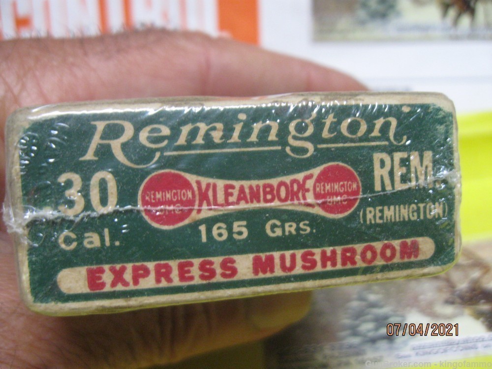 RARE 30 Remington Express DOUBLE TRAIN Box Rem-UMC Kleanbore Excell Ammo-img-1