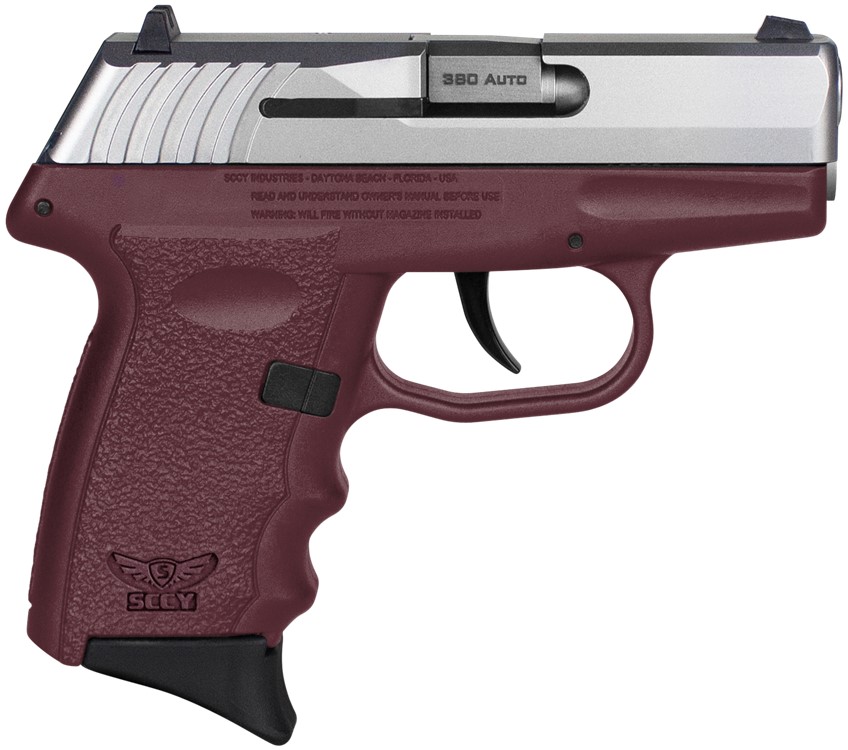 SCCY CPX-3 .380 ACP 10+1 3.10 Barrel Stainless Steel Slide Crimson Red Poly-img-0