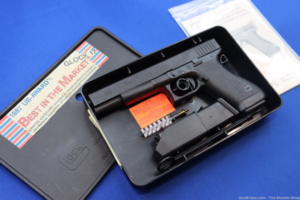 Glock Model G17L GEN1 Pistol G17 LONG SLIDE GENERATION 1 APRIL 1988 MFG 9MM-img-0