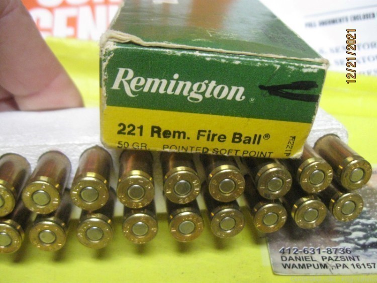 Original 221 FIREBALL Remington 20 Rnd Box 50gr PSP Ammo, have more others-img-1