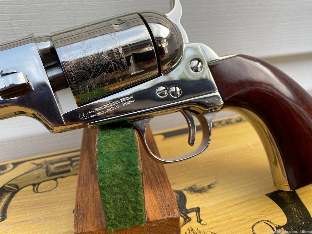 Cimarron Uberti 1872 Open Top 5.5" 44 Colt Russian Special Nickel UNFIRED! -img-2
