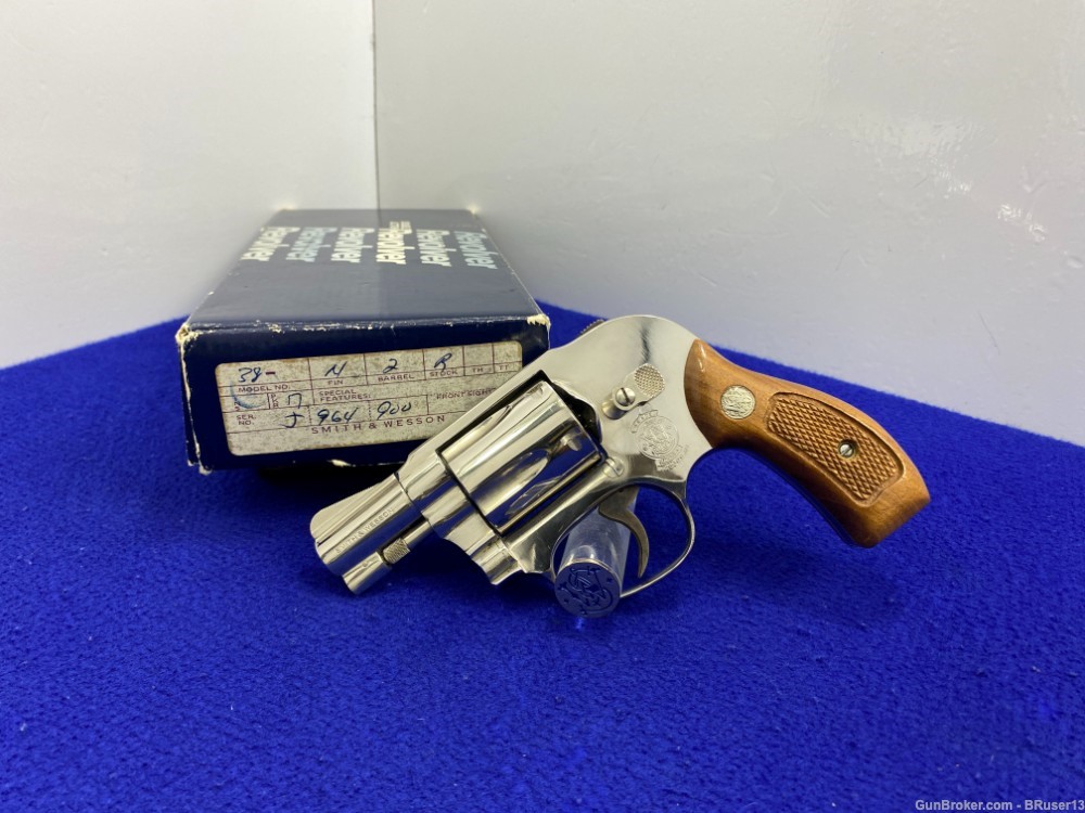 1982 Smith Wesson 38 No Dash .38spl Nickel *BODYGUARD AIRWEIGHT MODEL*-img-2
